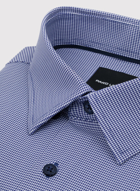 Granatowa dzianinowa koszula w pepitkę