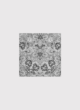 Jedwabna czarna poszetka we wzór