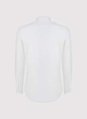 Biała koszula męska z kontrastowym wykończeniem