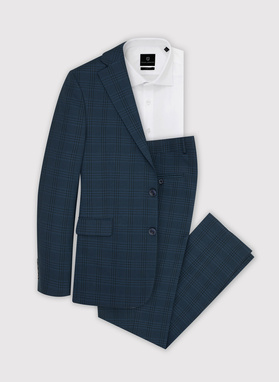 Granatowe spodnie garniturowe P22SF-6G-024-G-S