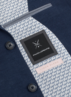 Lniana marynarka męska w kolorze granatowym