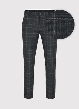 Antracytowe spodnie męskie w kratę