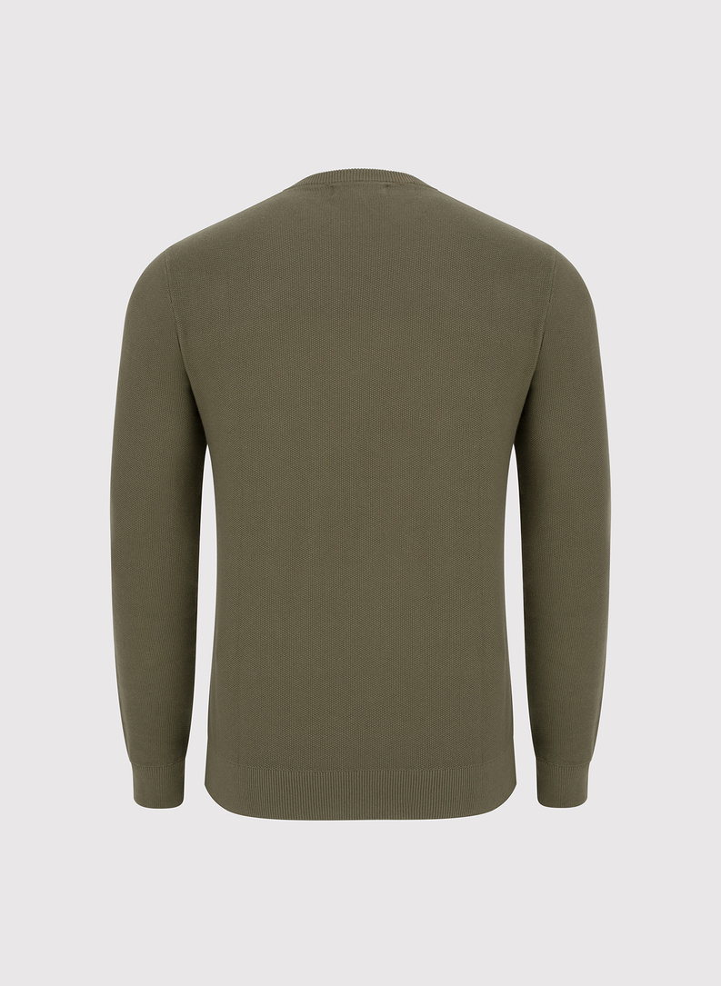 Oliwkowy sweter męski