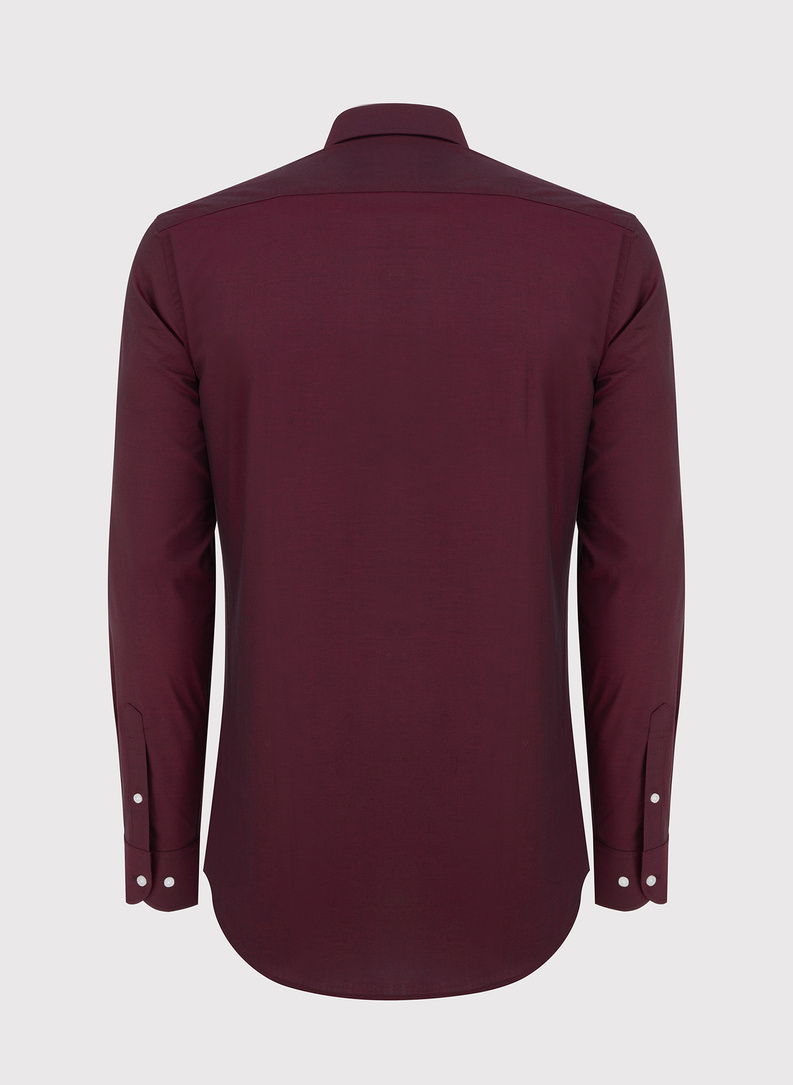 Bawełniana koszula męska w kolorze bordowym
