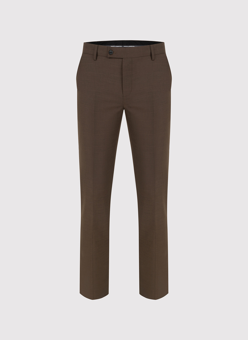 Brązowe spodnie garniturowe