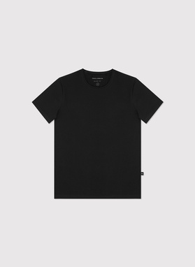 Czarny gładki T-shirt Basic