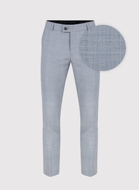 Niebieskie spodnie garniturowe w kraciasty deseń