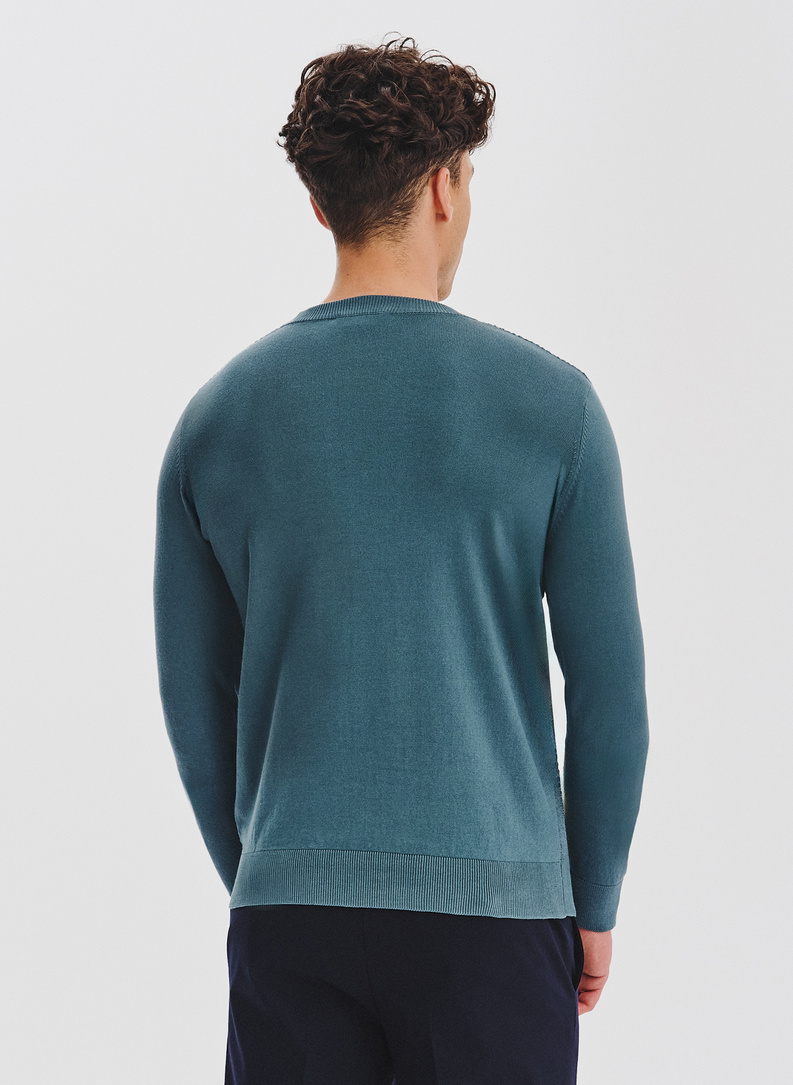 Turkusowy sweter męski