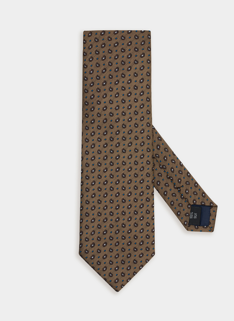 Krawat męski jedwabny beżowy P21WP-KX-252-E