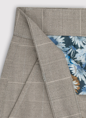 Beżowe spodnie męskie w kratkę