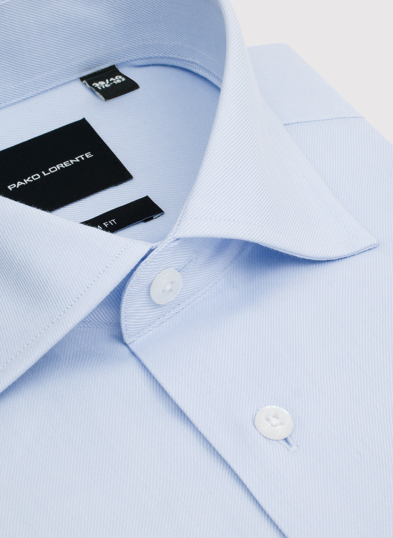 Niebieska koszula męska na spinki