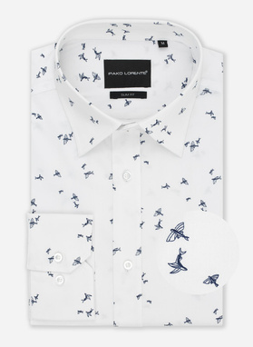 Koszula męska z długim rękawem w regularny wzór