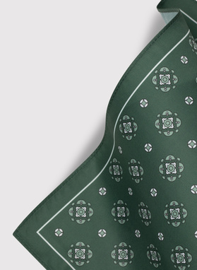 Wzorzysta zielona poszetka męska