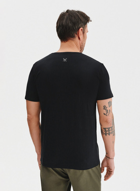 Czarny gładki t-shirt męski