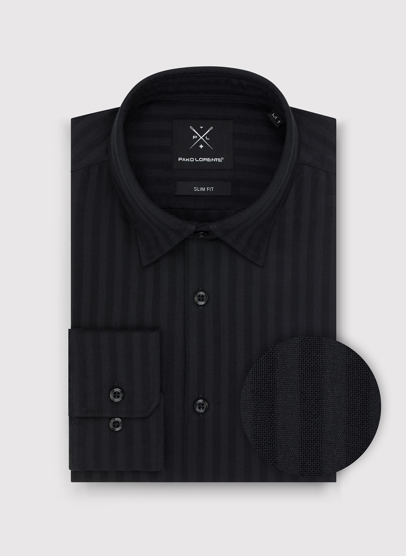 Bawełniana koszula męska w czarnym kolorze