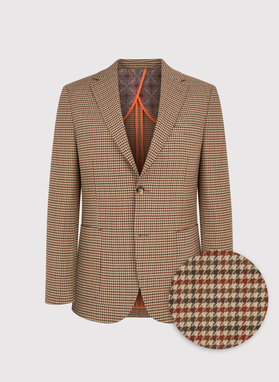 Beżowa marynarka w pepitkę