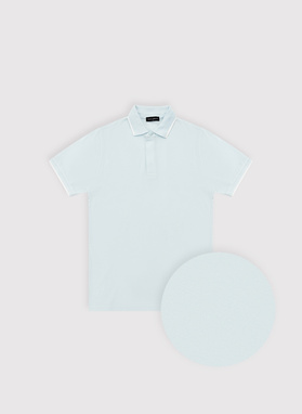 Błękitny t-shirt polo z bawełną