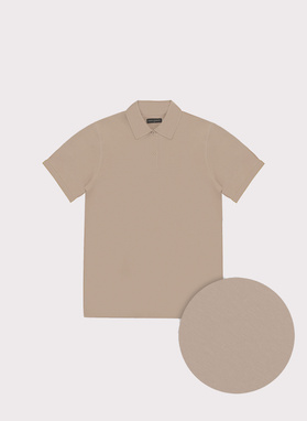 Beżowy t-shirt polo