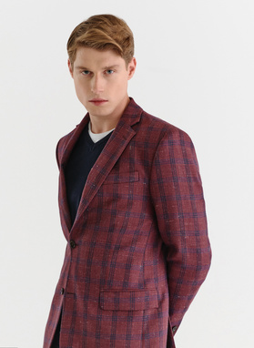 Bordowa marynarka casualowa