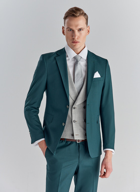Zielona marynarka garniturowa P22SF-3G-017-Z-S