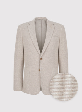 Beżowa marynarka w pepitkę