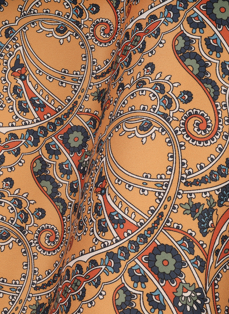 Żółta poszetka męska paisley