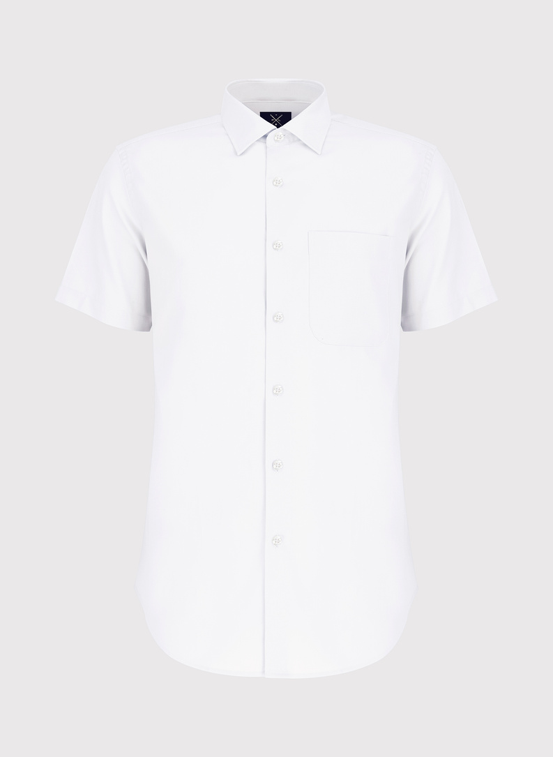 Biała koszula męska z krótkim rękawem