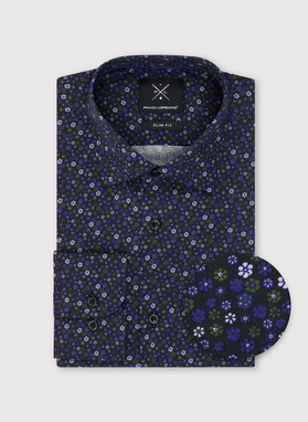 Męska koszula w kwiatowy mikrowzór