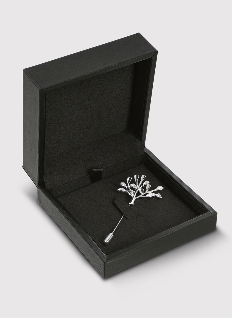 Srebrna szpilka do marynarki męskiej drzewko