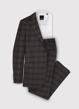 Brązowa marynarka garniturowa P22WP-3G-030-A-S