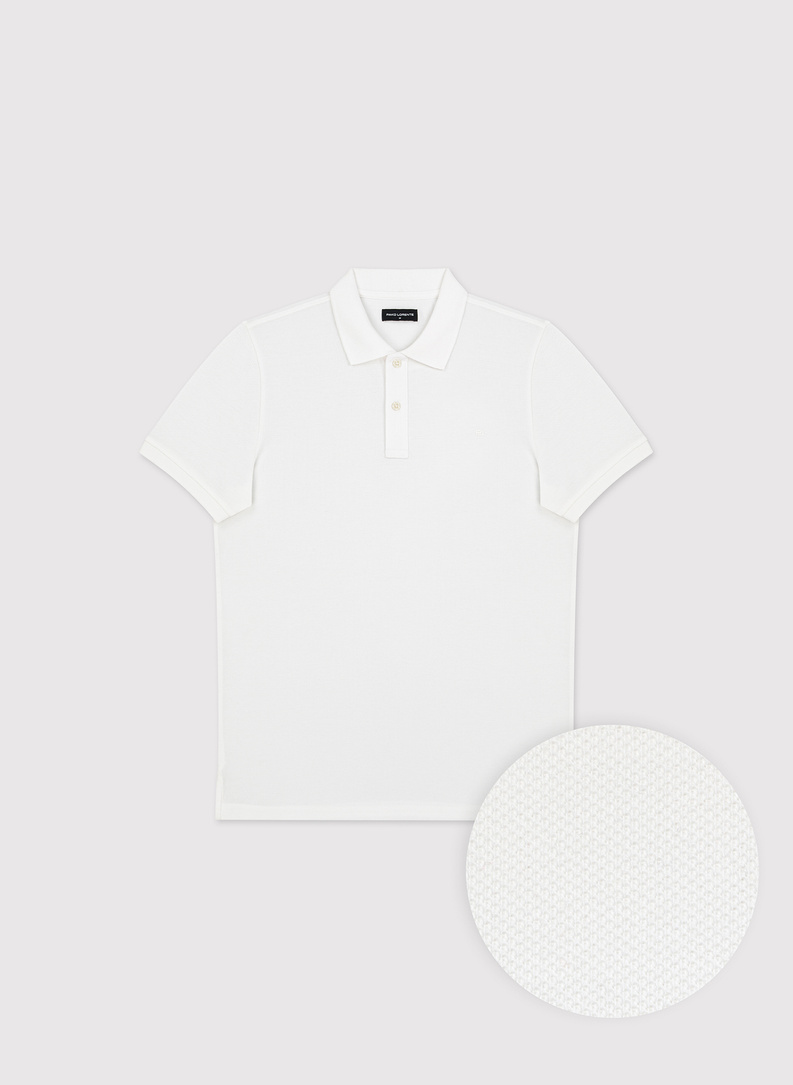 Białe bawełniane polo męskie