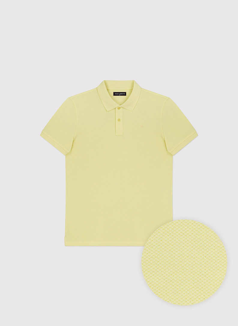 Żółte bawełniane polo męskie