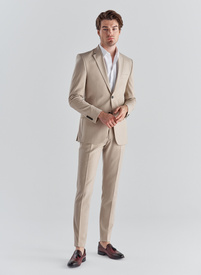 Beżowe spodnie garniturowe P22SP-6G-025-E-S