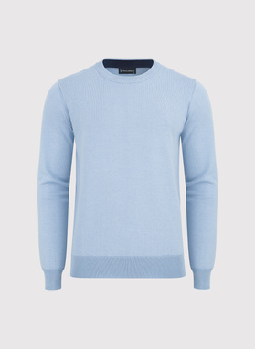 Niebieski sweter męski o-neck