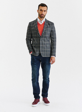 Szara marynarka męska w kratę