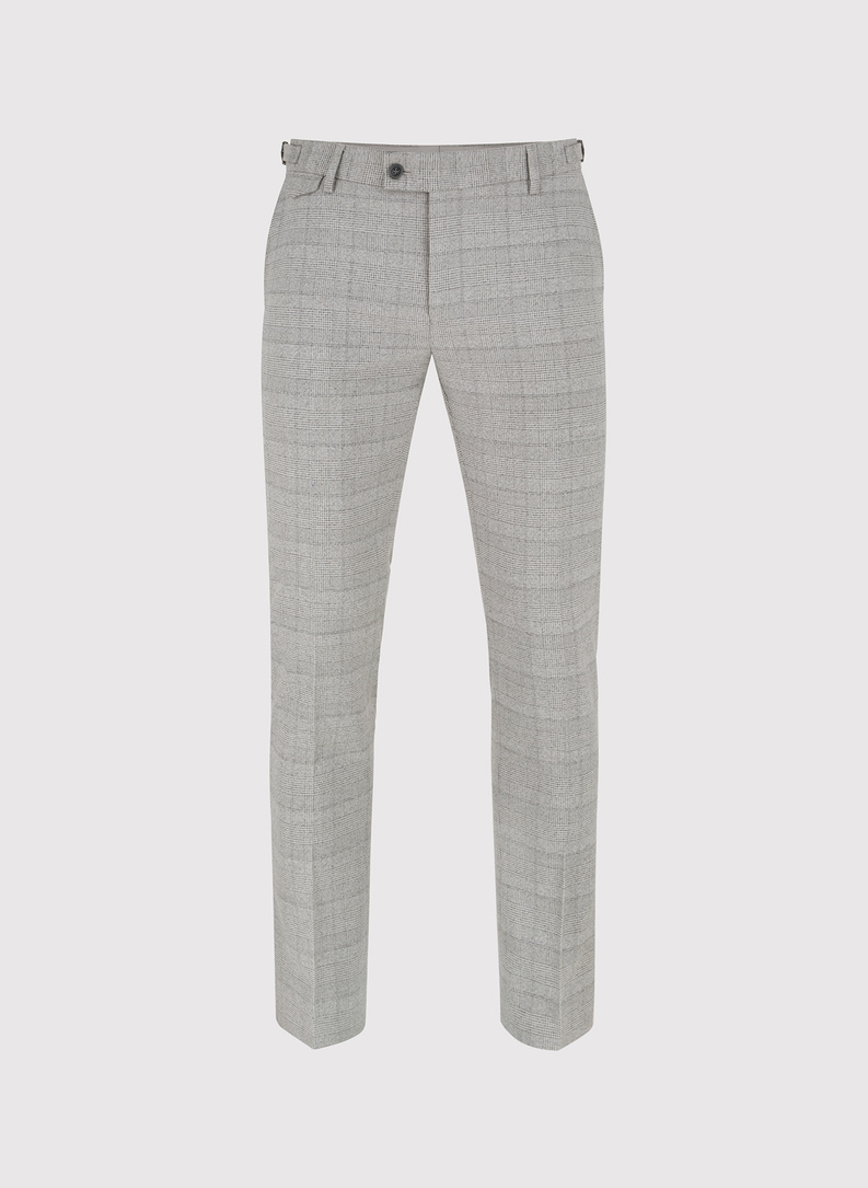 Szare spodnie garniturowe w kartkę