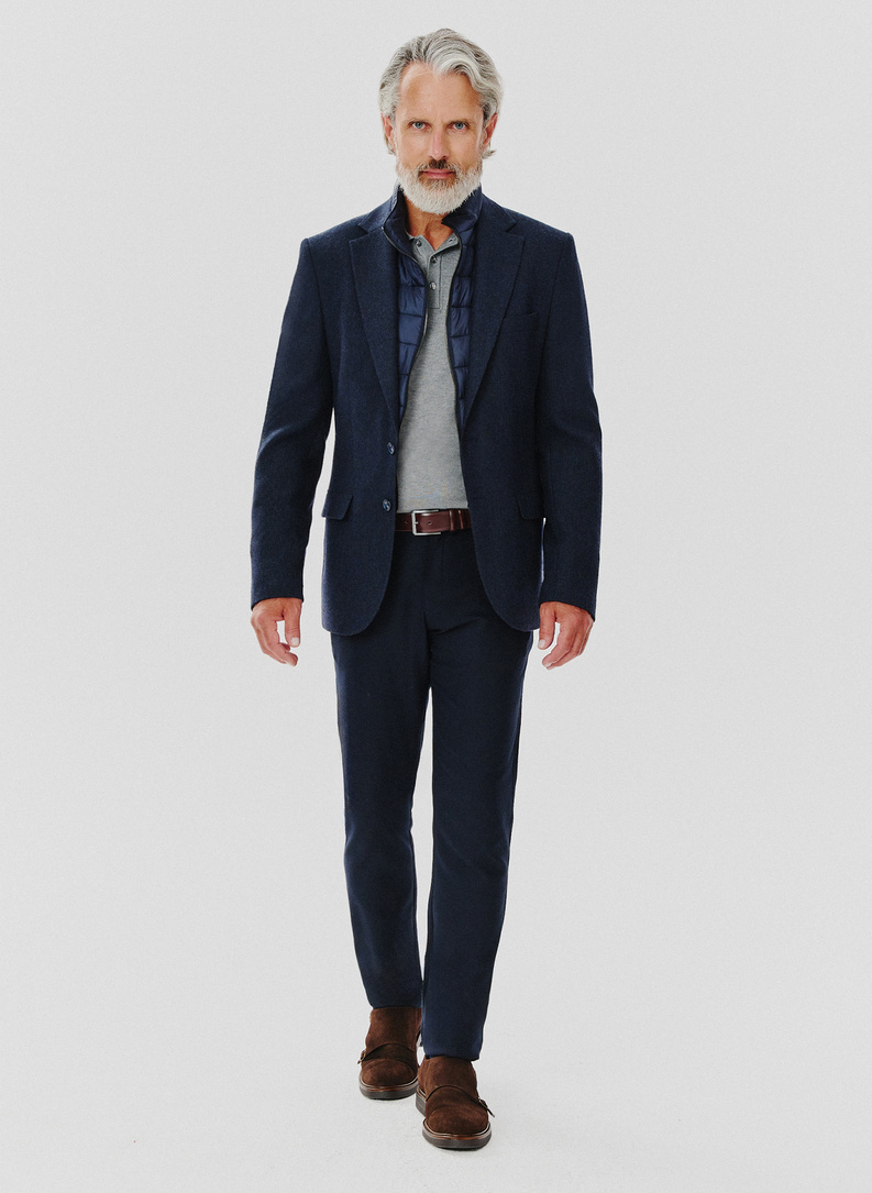 Granatowa marynarka męska z odpinaną podpinką