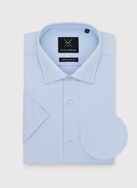 Niebieska koszula męska z krótkim rękawem