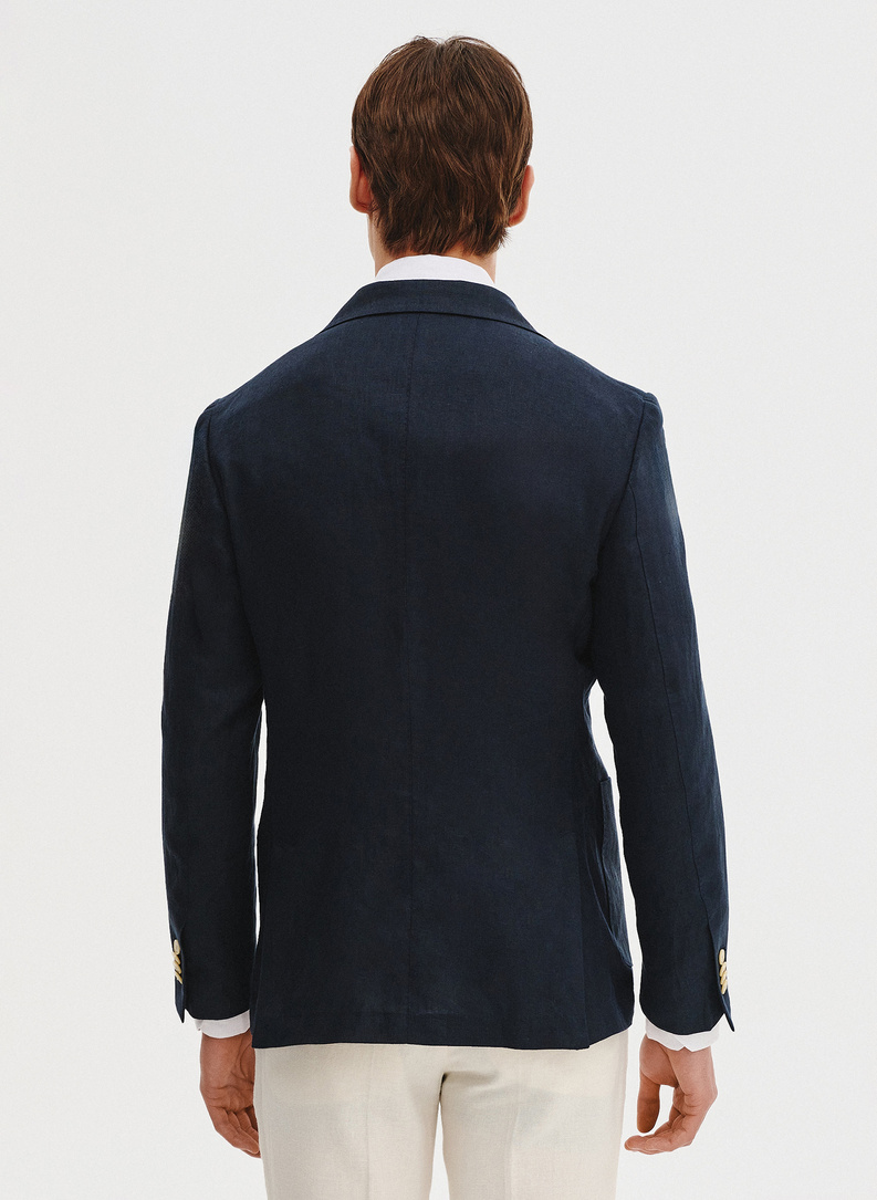 Lniana marynarka dwurzędowa