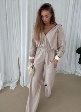 Komplet damski jodełka beżowa