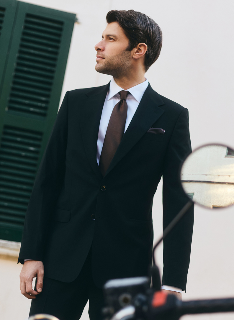 Wełniana marynarka garniturowa w kolorze zielonym