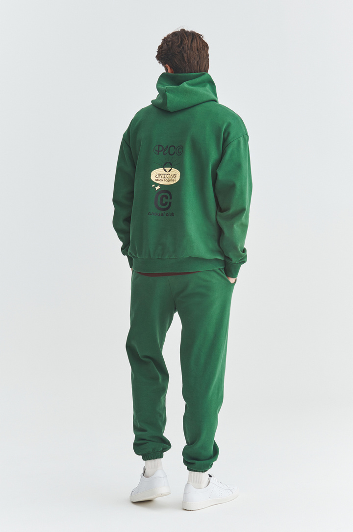 Bluza z kapturem zielona C21WF-2K-005-Z