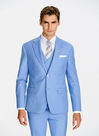 Niebieska wełniana marynarka garniturowa