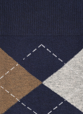 Granatowe skarpety w romby