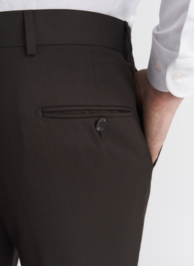 Brązowe spodnie w kant męskie 