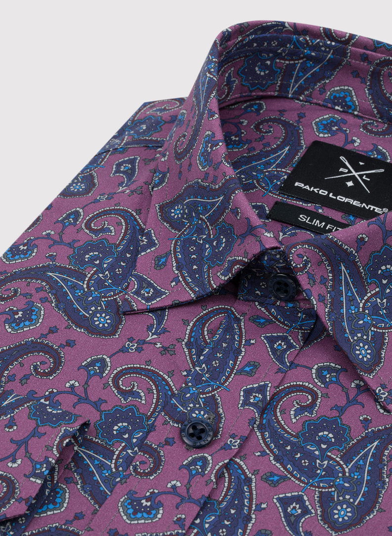 Fioletowa koszula we wzór paisley