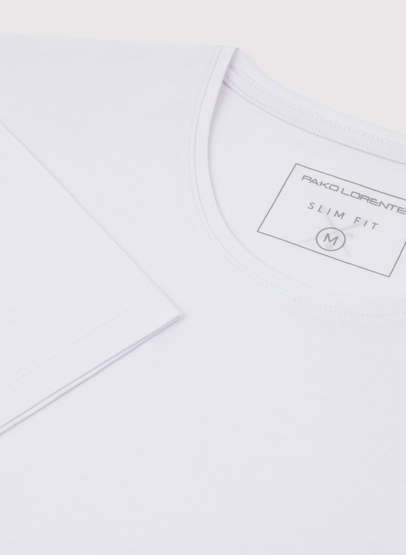 Biały gładki t-shirt męski