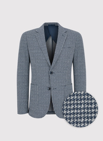 Granatowa marynarka w pepitkę