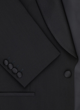 Ślubny smoking męski z szalowym kołnierzem