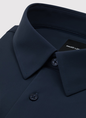 Granatowa dzianinowa koszula męska